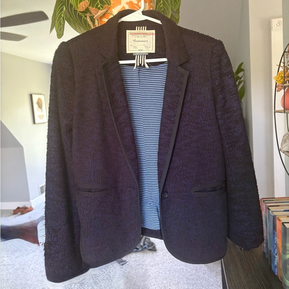 Cartonnier Black Blazer with Blue Lining